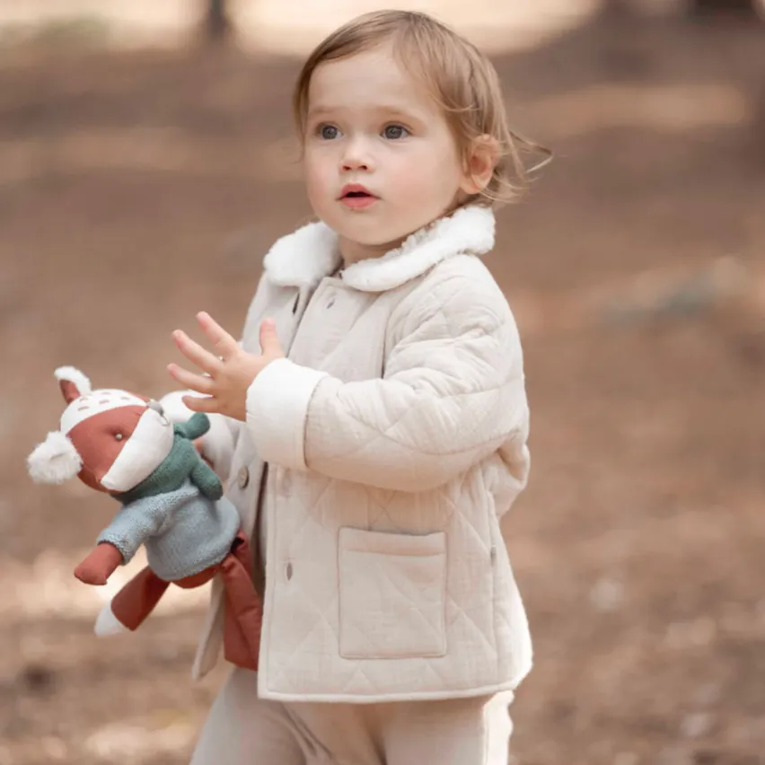 Taupe Organic Muslin Quilted Jacket