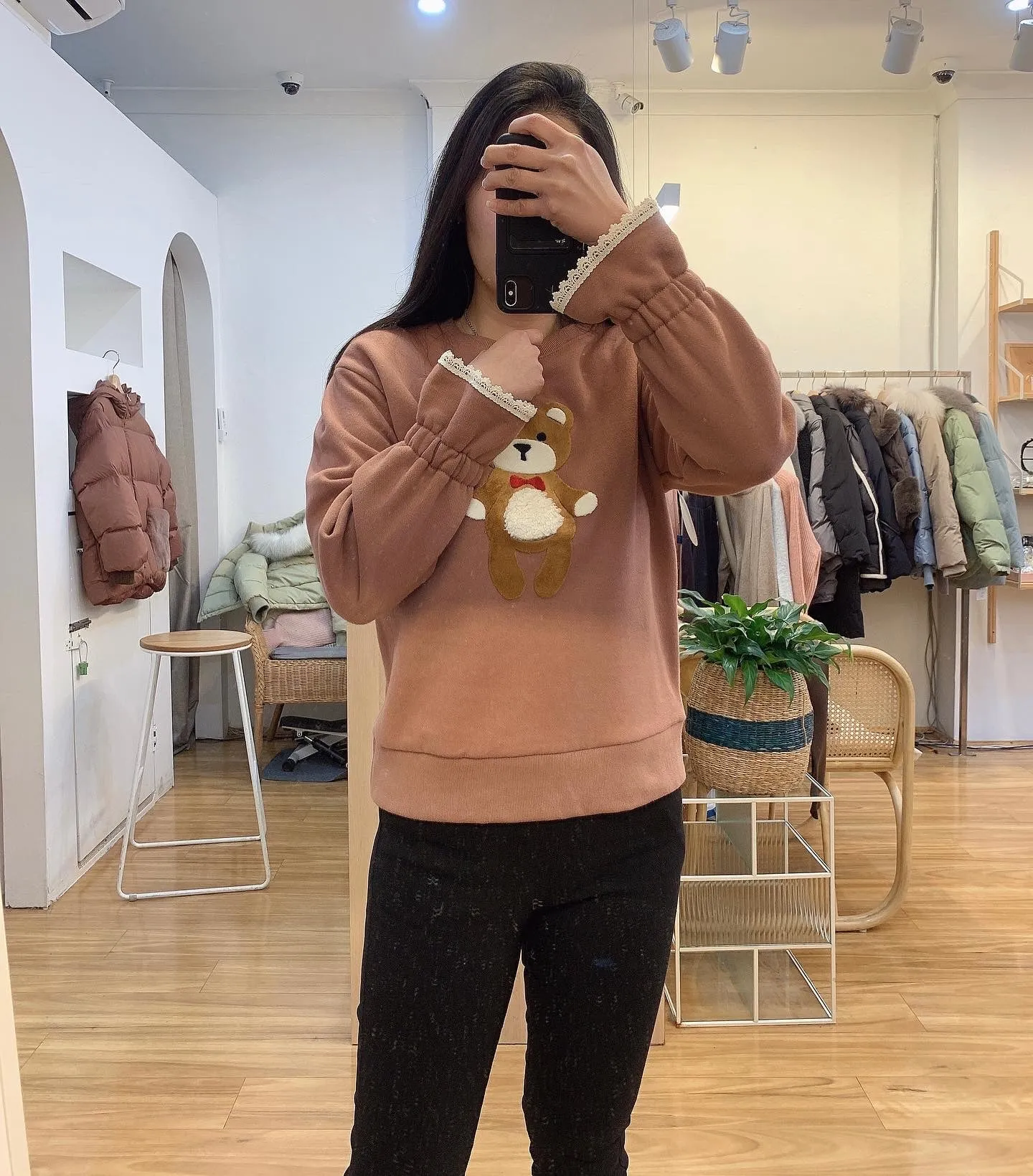 Teddy Bear Puffy Long Sleeve Jumper🧸