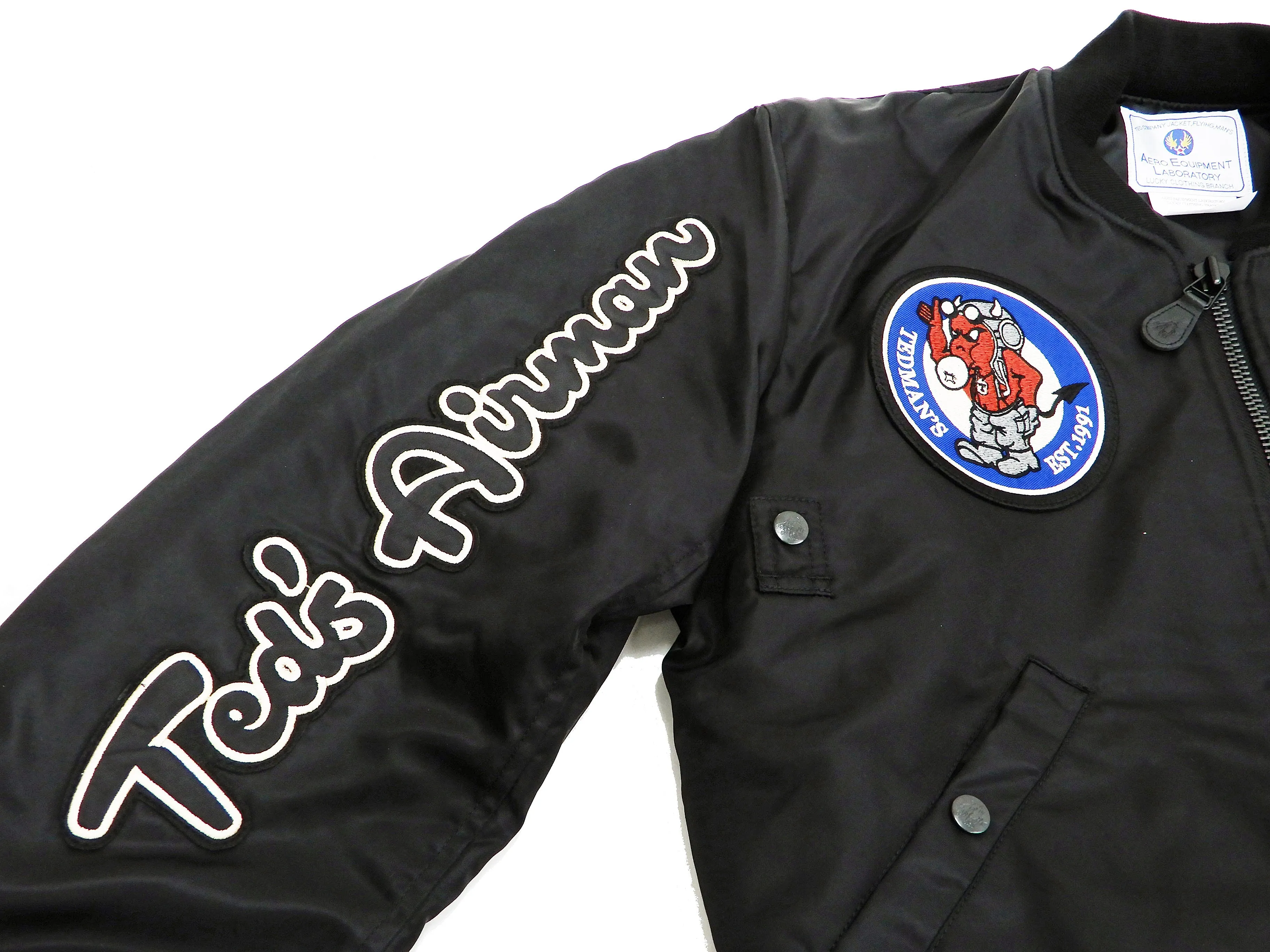 Tedman MA-1 Flight Jacket Men's Custom MA1 Bomber with Patches Printed TMA-550 Black