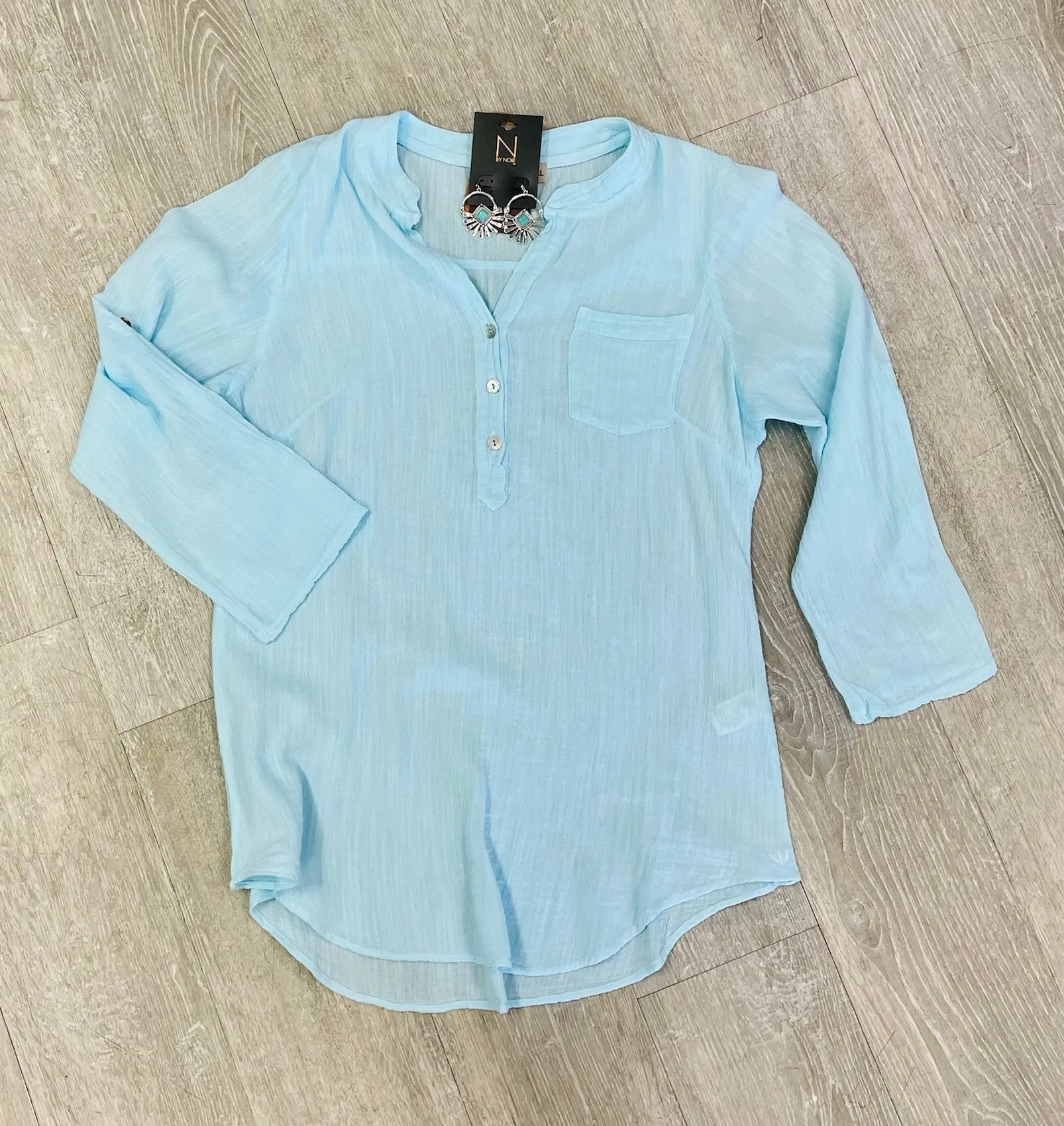 The Linda Top - Arctic Blue