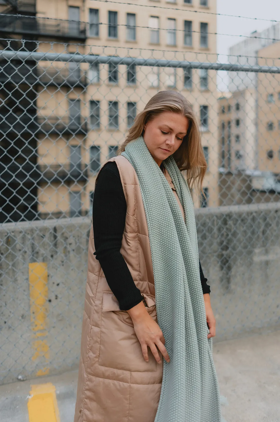 The Winslow Blanket Scarf - Dusty Sage