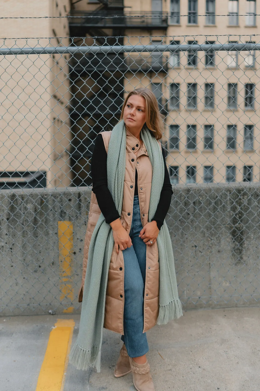 The Winslow Blanket Scarf - Dusty Sage