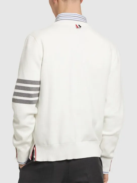 Thom Browne   Milano stitch cotton crewneck sweater 