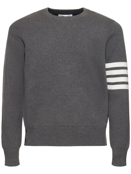 Thom Browne   Milano stitch cotton crewneck sweater 