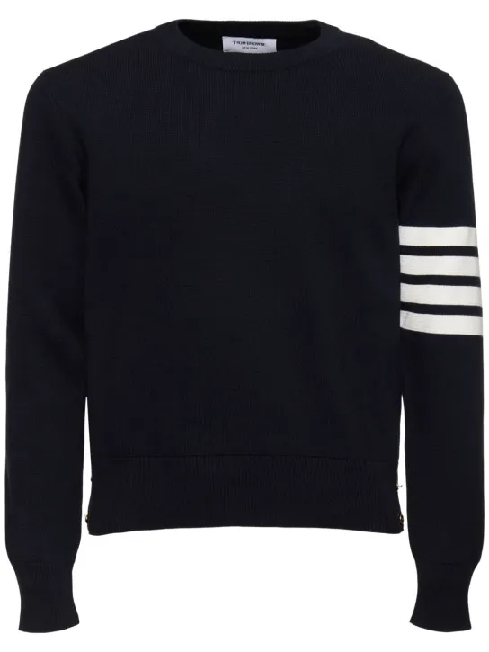 Thom Browne   Milano stitch cotton crewneck sweater 