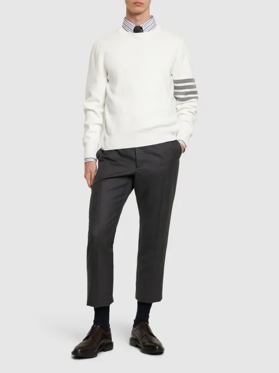 Thom Browne   Milano stitch cotton crewneck sweater 