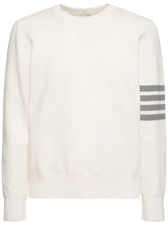 Thom Browne   Milano stitch cotton crewneck sweater 