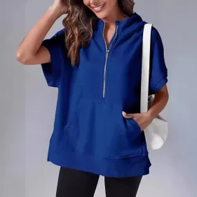 Three-point Short-sleeved Hooded Sweatshirt for Summer