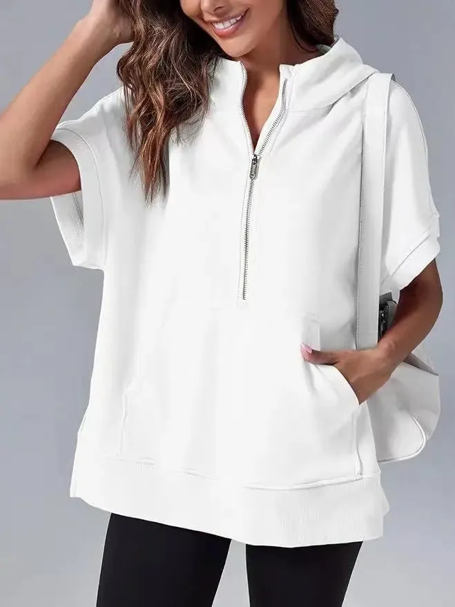 Three-point Short-sleeved Hooded Sweatshirt for Summer