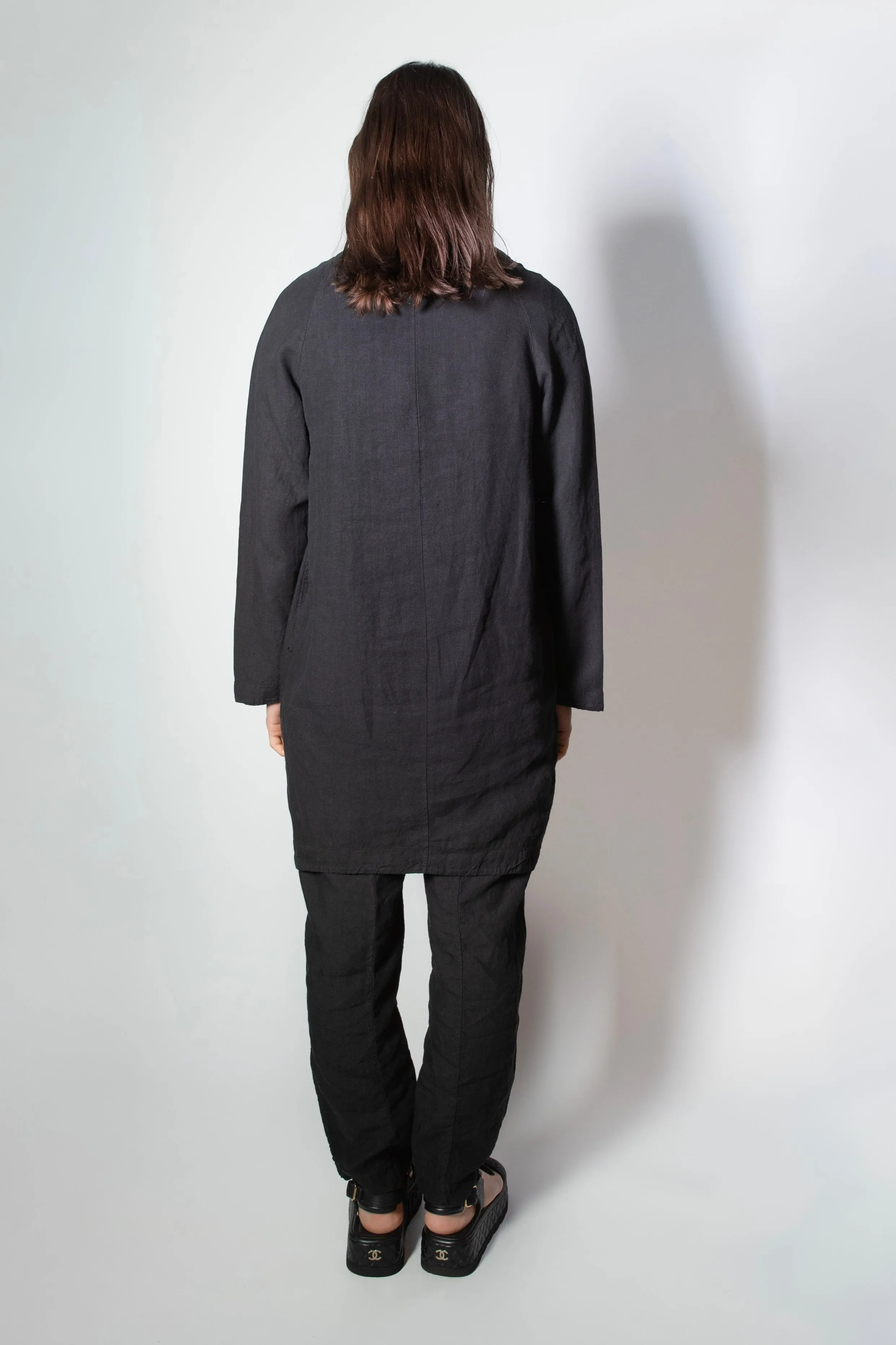 Transit Par Such Linen Coat in Black