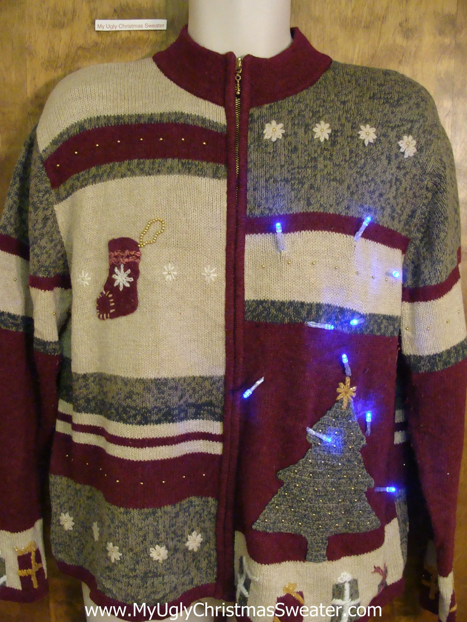 Two Sided 80s Light Up Ugly Xmas Sweater