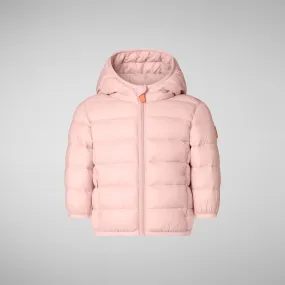 Unisex kids' animal free puffer jacket WAlly in blush pink