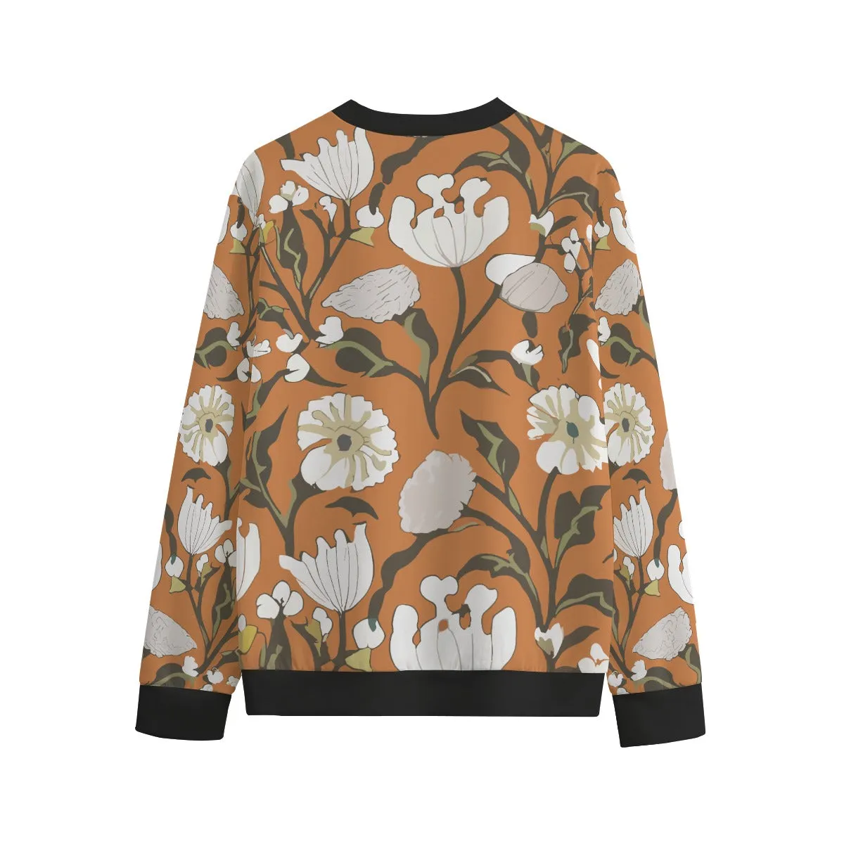 Vampire Art Art Nouveau Vintage Floral Unisex O-neck Sweatshirt | 100% 310GSM Cotton - Orange