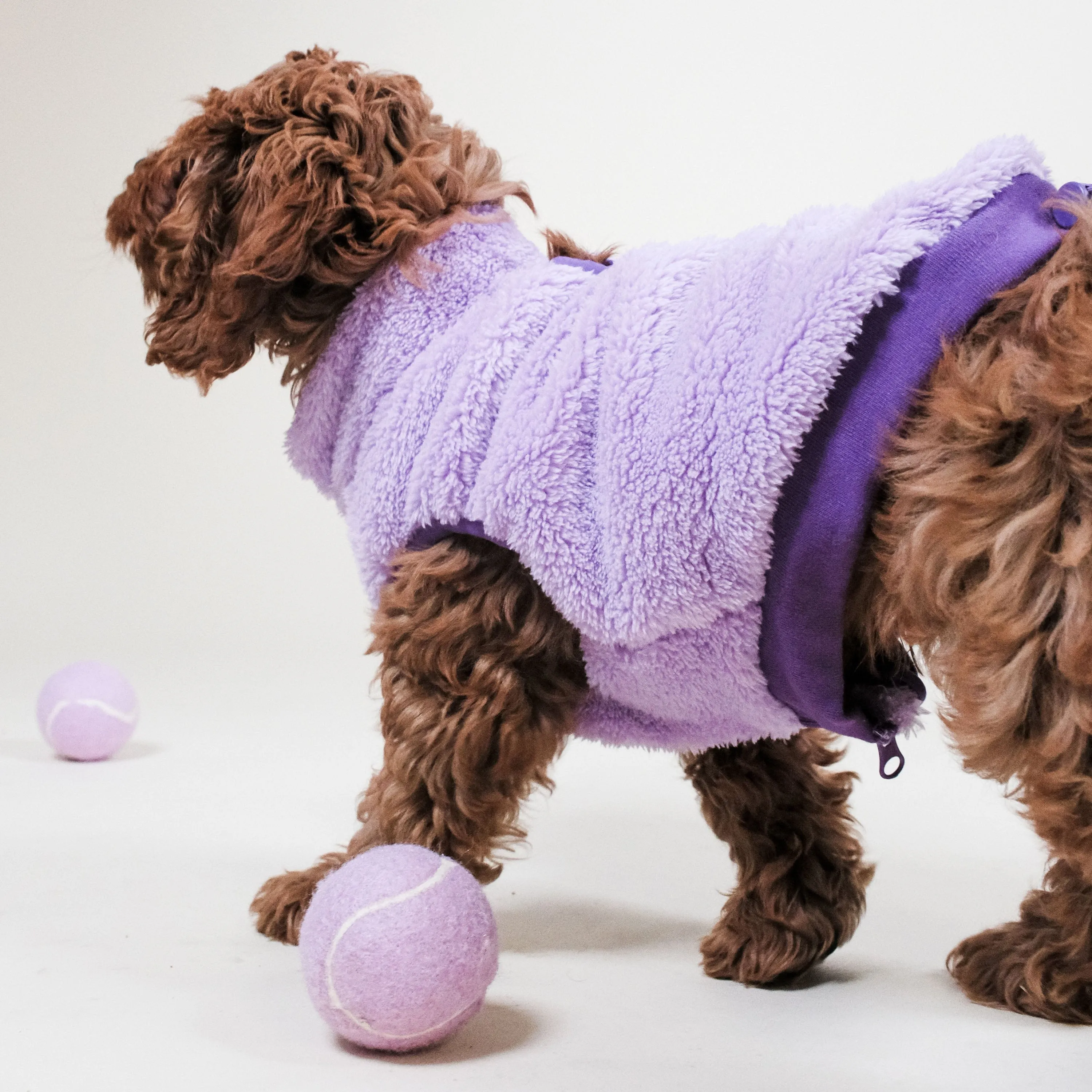 Vegan Sherpa Fleece Dog Vest | Lilac