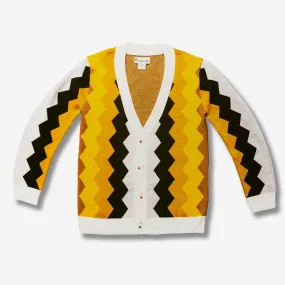 Vertical Chevron Cardigan - Browns & Golds