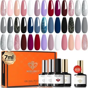 Vibrant Bliss - 24Pcs 20Colors Gel Nail Polish Kit