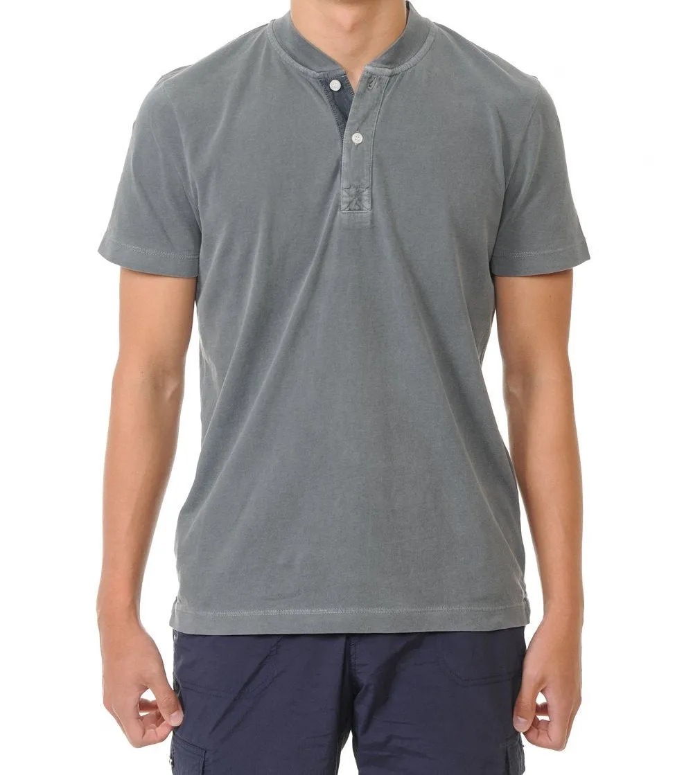 Vintage Henley Polo T-Shirt with Collar