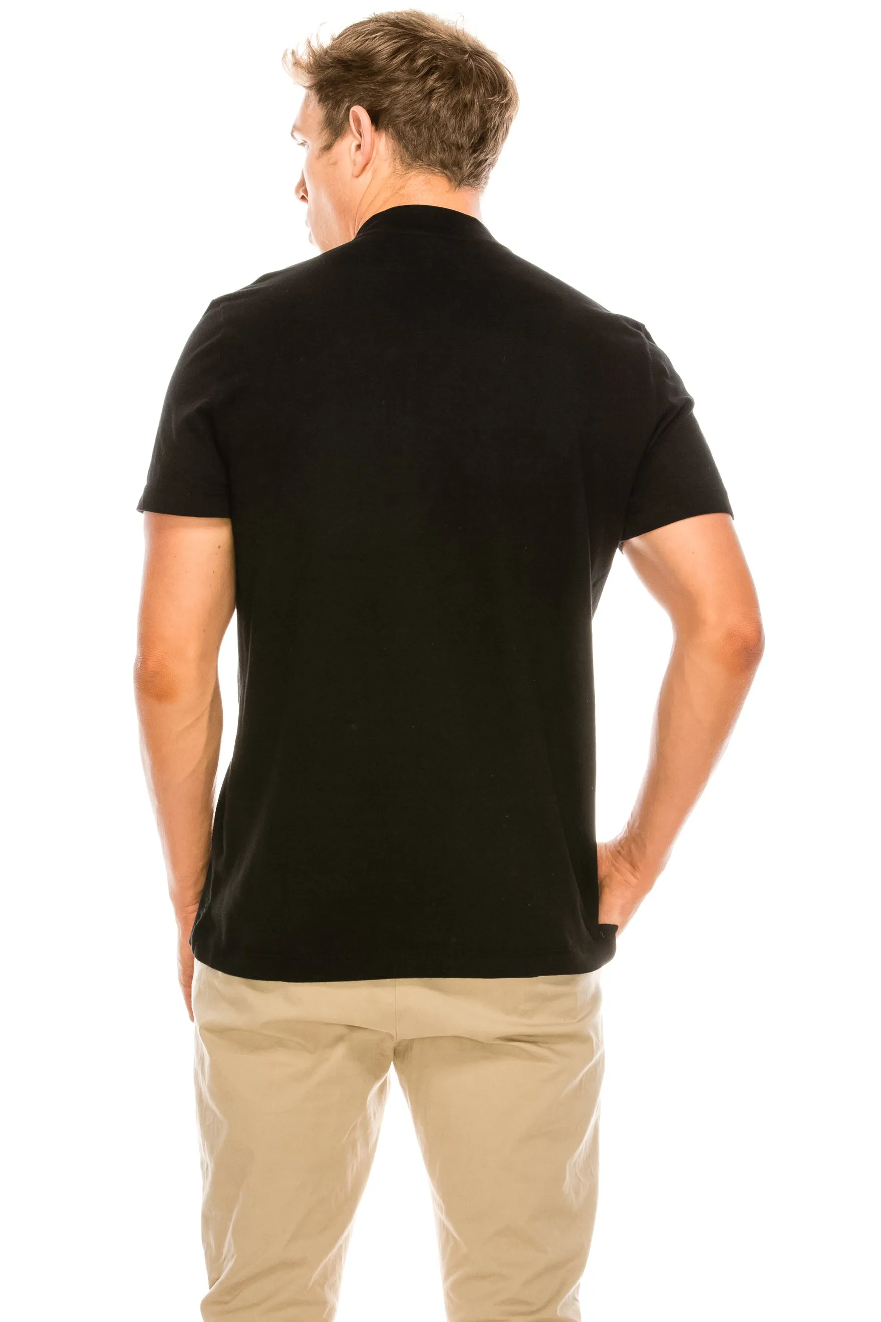 Vintage Henley Polo T-Shirt with Collar