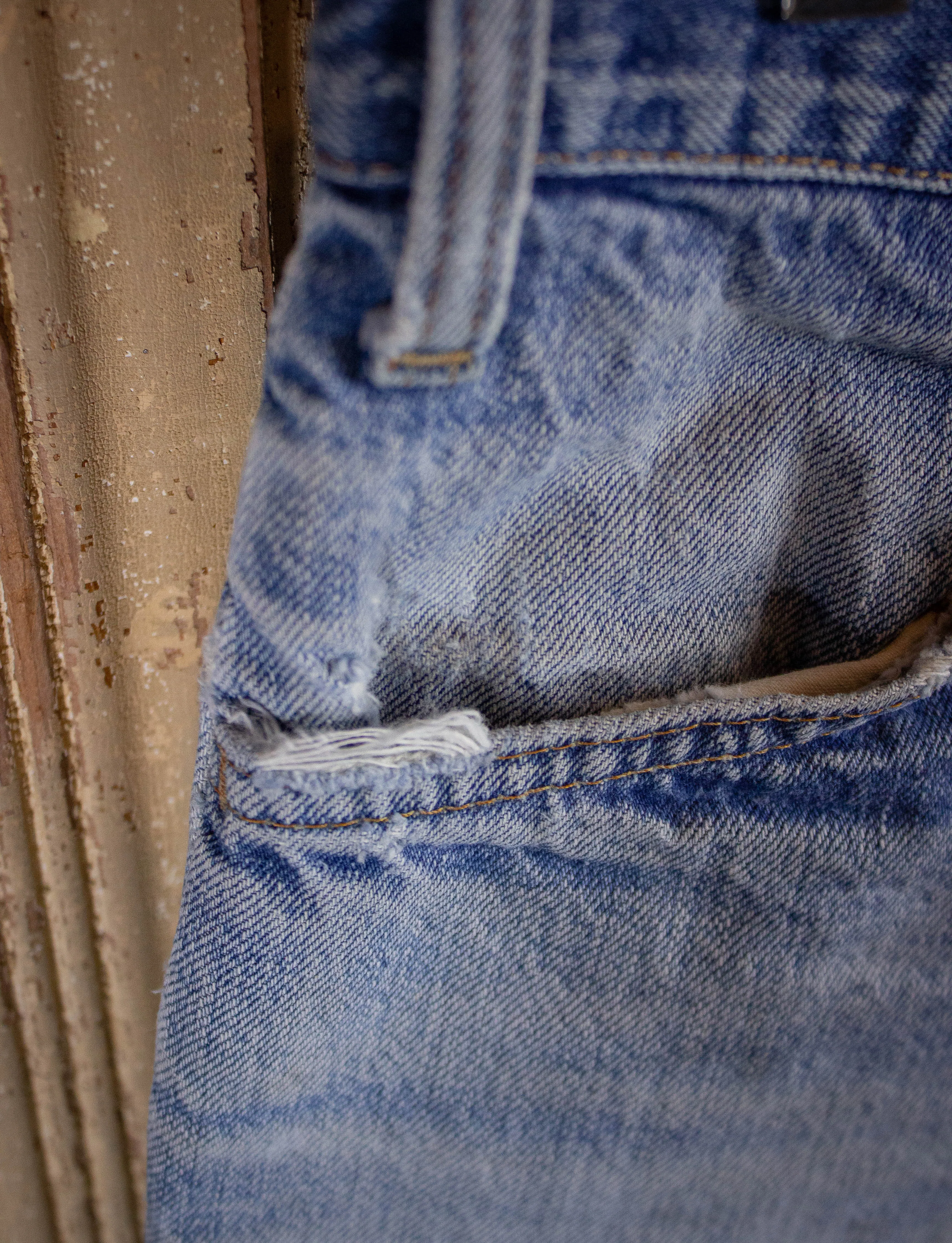 Vintage Levi's Orange Tab Cutoff Denim Shorts 70s Light Wash 31w