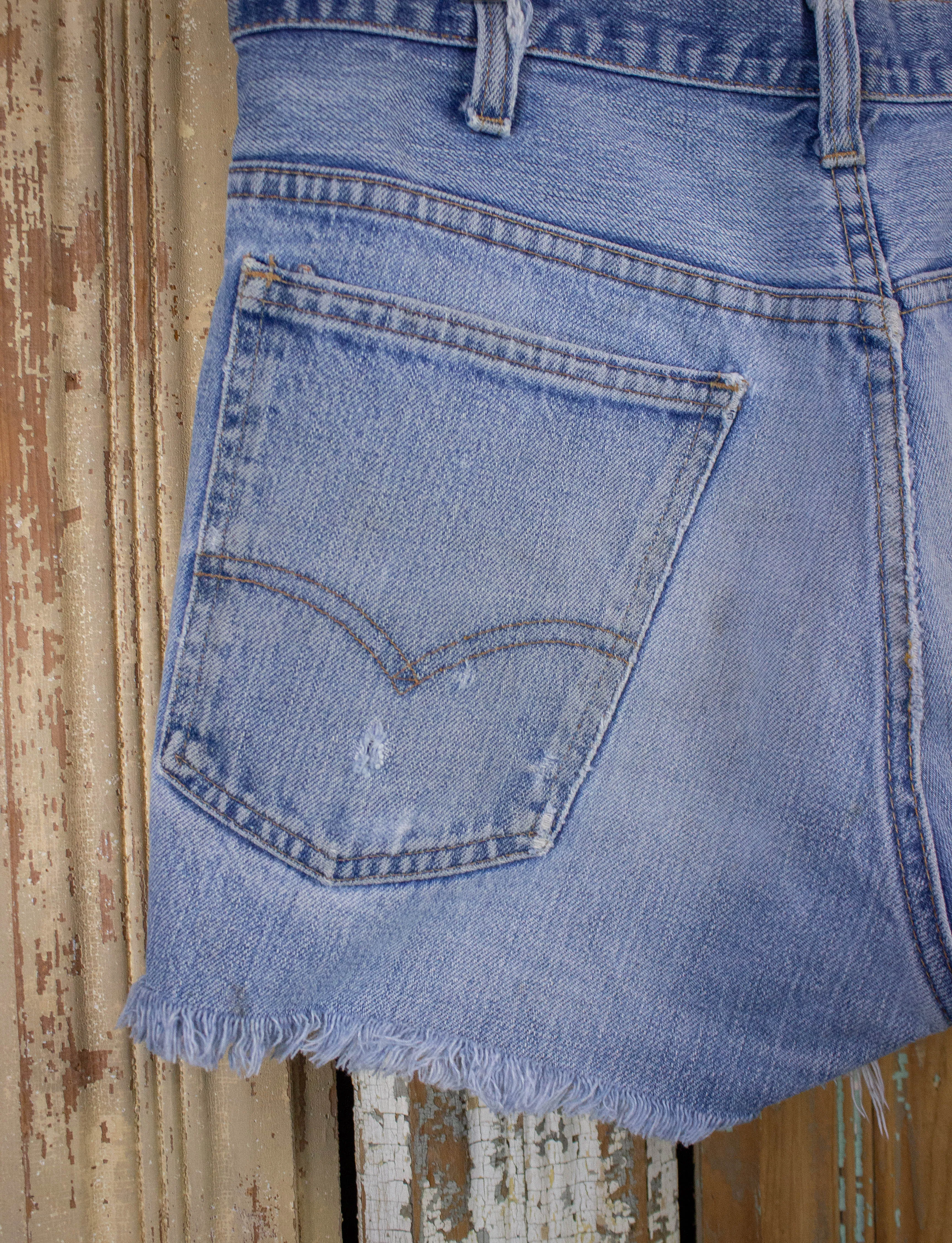 Vintage Levi's Orange Tab Cutoff Denim Shorts 70s Light Wash 31w