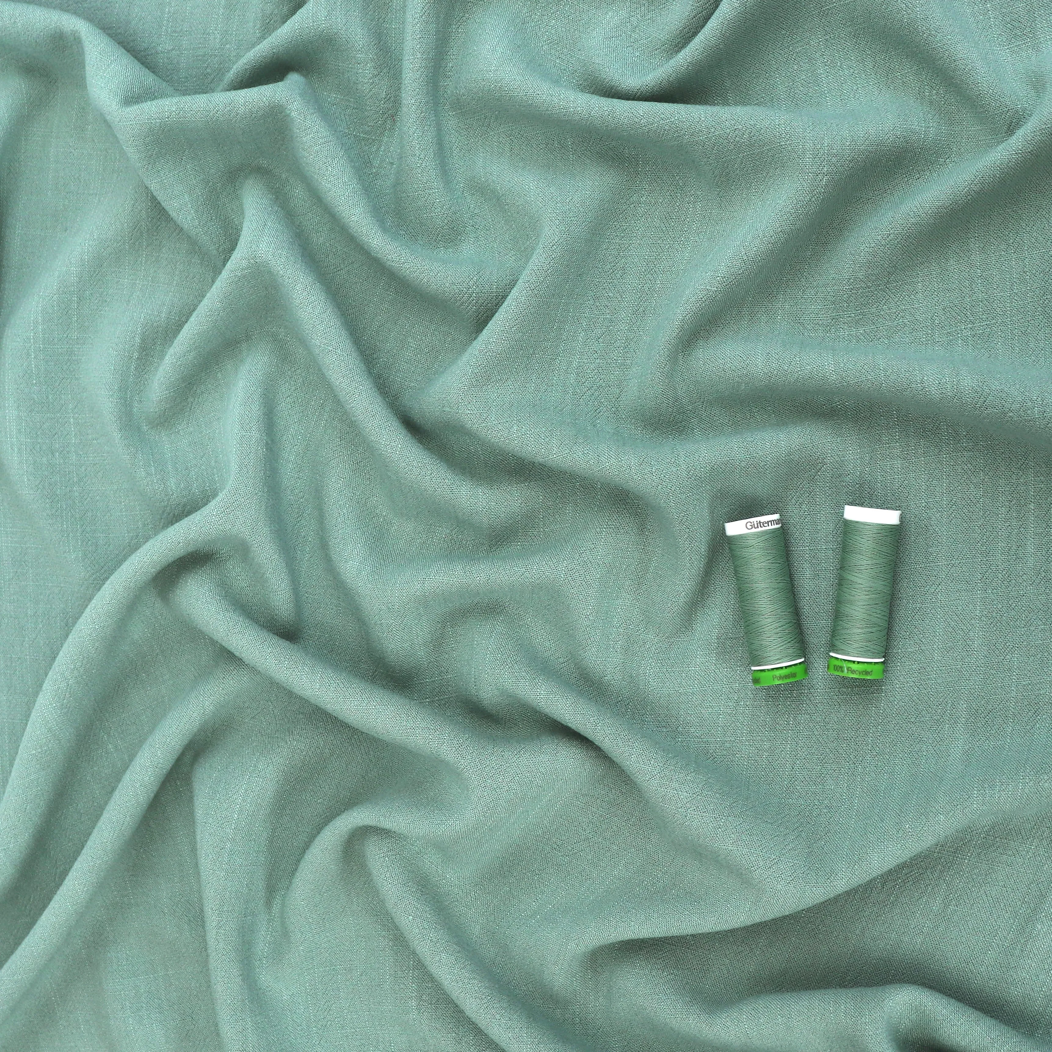 Viscose Linen Slub - Pale Seafoam