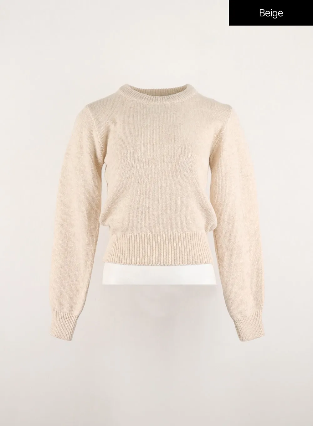 Wool Blend Round Neck Knit Sweater OD314