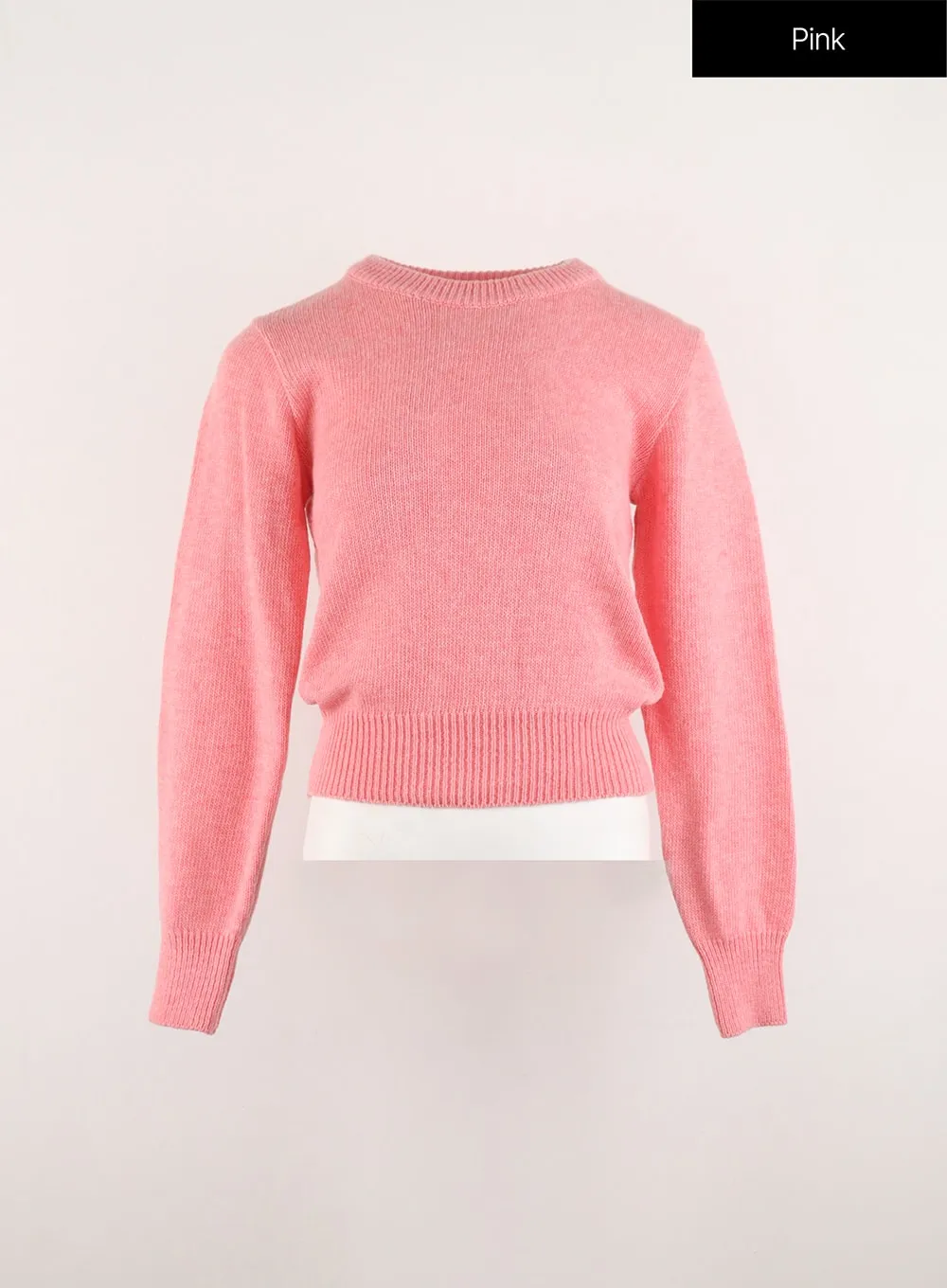 Wool Blend Round Neck Knit Sweater OD314