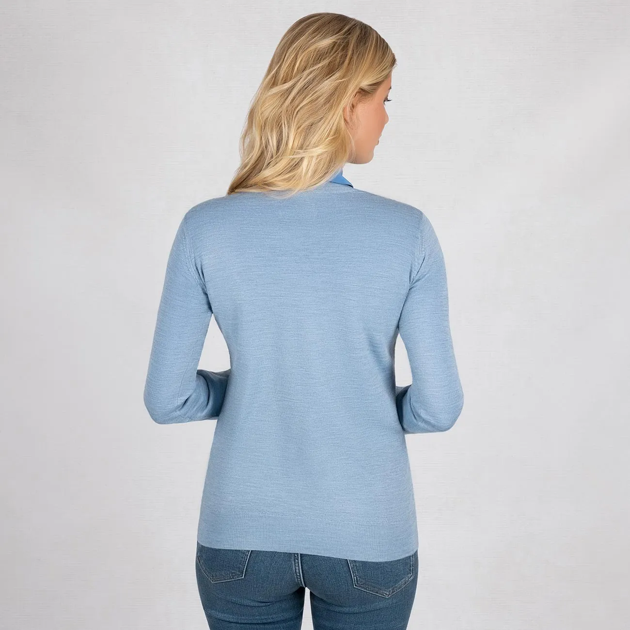 Wool Pullover Light V Neck Women