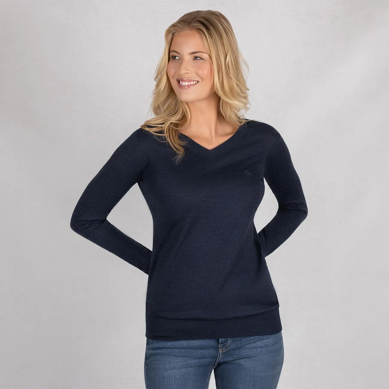 Wool Pullover Light V Neck Women