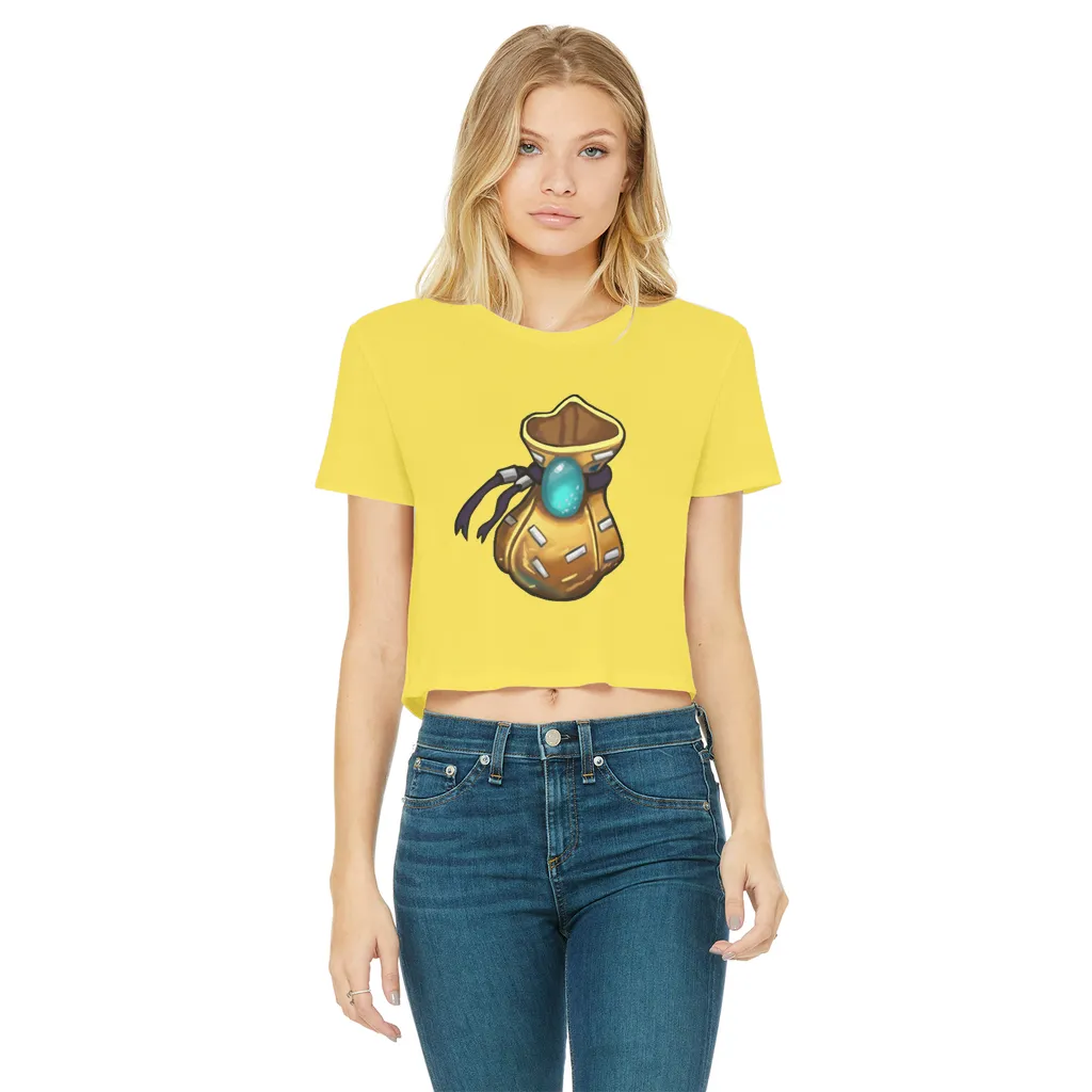 Yellow Bag Classic Women's Cropped Raw Edge T-Shirt