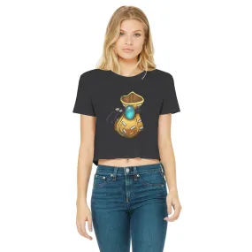 Yellow Bag Classic Women's Cropped Raw Edge T-Shirt