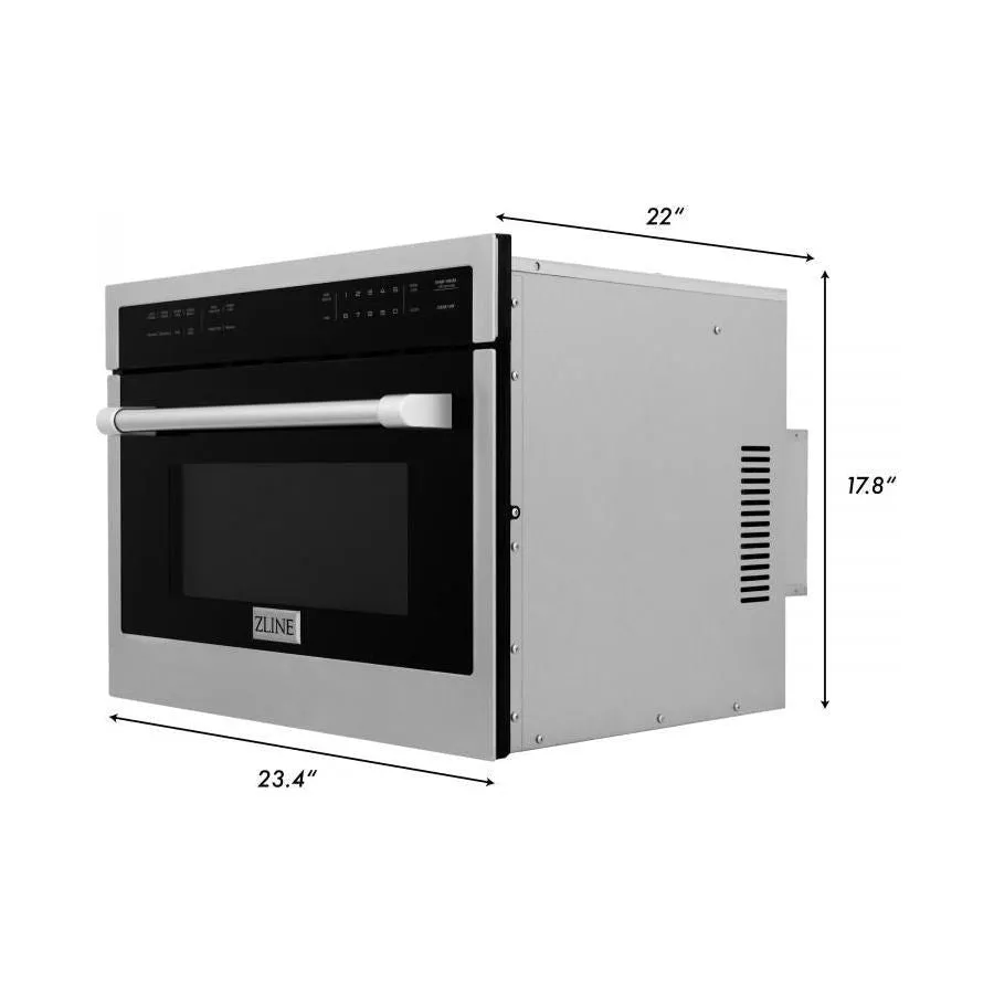 ZLINE 48 in. Gas Range, Range Hood, Microwave Oven and 3 Rack Dishwasher Appliance Package 4KP-RGRH48-MODWV