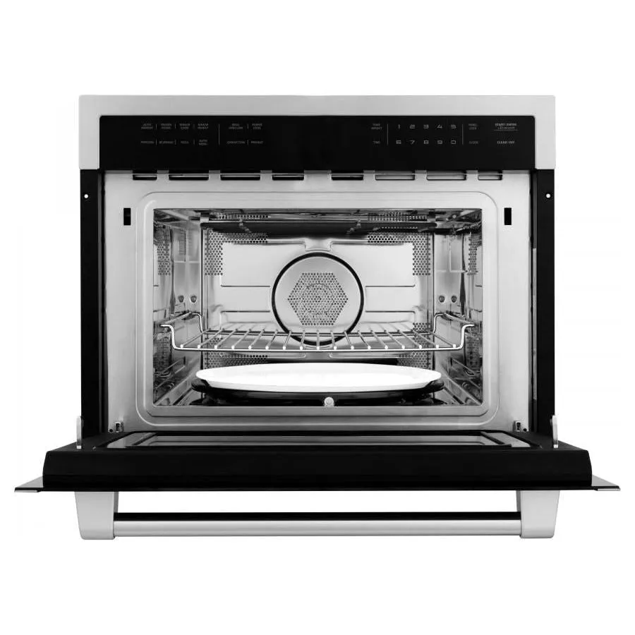 ZLINE 48 in. Gas Range, Range Hood, Microwave Oven and 3 Rack Dishwasher Appliance Package 4KP-RGRH48-MODWV