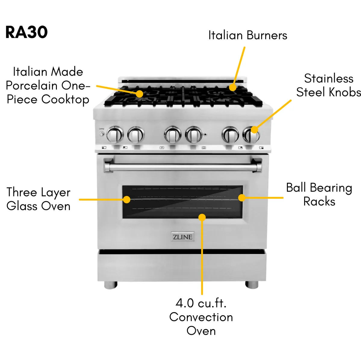 ZLINE Kitchen and Bath 30 in. Kitchen Appliance Package with Stainless Steel Dual Fuel Range, Traditional Over The Range Microwave and Tall Tub Dishwasher, 3KP-RAOTRH30-DWV