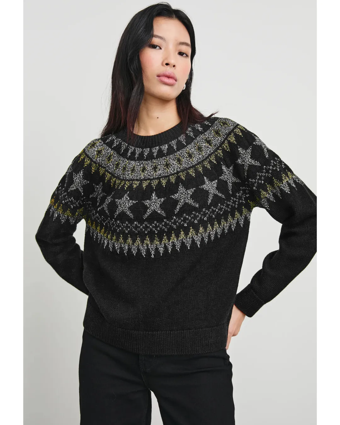 Zoey Sweater Metallic Fair Isle